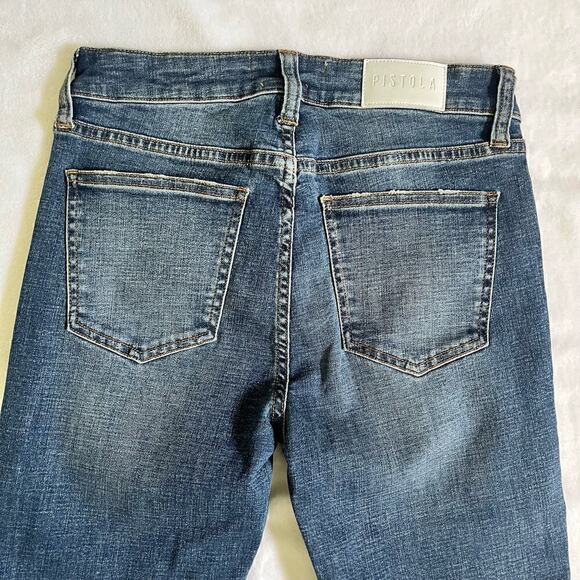Pistola High Waisted Raw Hem Distressed Skinny Jeans Denim Womens Size 27 Rugged - Picture 4 of 6